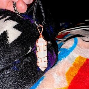 Angel aura quartz pendant hand wrapped